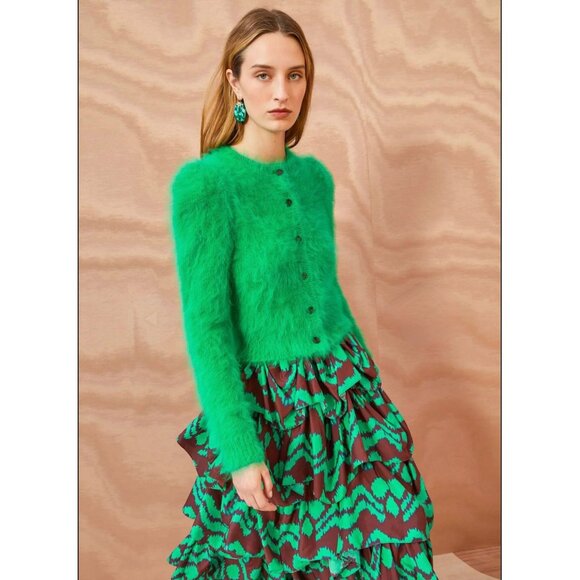 Runway Ulla Johnson  Aisha fuzzy angora-blend knit cardigan Size S/M NEW - Picture 7 of 13